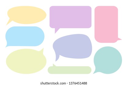 set of color comic speech bubbles in flat style