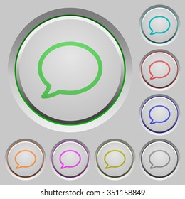 Set of color comment sunk push buttons.