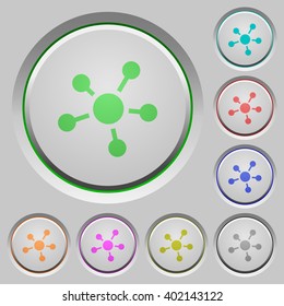 Set of color connections sunk push buttons.