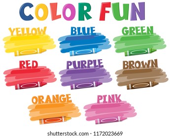 A set of color crayons illustration