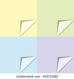 Set of color curled corners in flat style. Vector illustration. flat design.