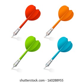 Set of color darts isolated