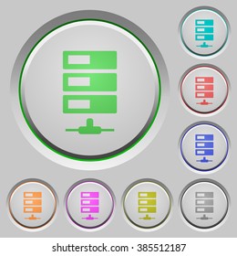 Set of color Data network sunk push buttons.