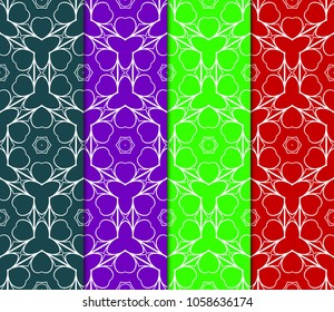 set of color decorative floral ornament. modern pattern. for interior design, textile, wallpaper. seamless vector illustration.