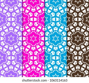 set of color decorative floral ornament. modern pattern. for interior design, textile, wallpaper. seamless vector illustration.