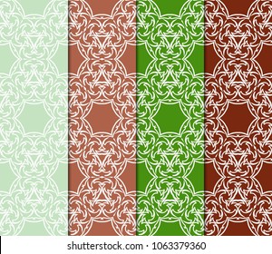 set of color decorative floral ornament. modern pattern. for interior design, textile, wallpaper. seamless vector illustration.
