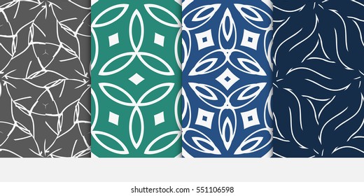 set of color decorative floral ornament. modern pattern. seamless vector illustration. for interior design, textile, wallpaper