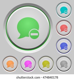 Set of color Delete blog comment sunk push buttons.