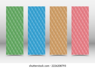 A set of color designs with a rhombic pattern. Template for posters, posters, banners and creative ideas