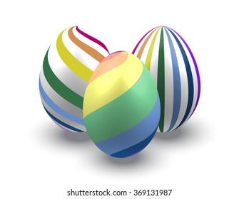 Set of color Easter egg, volume, shadow