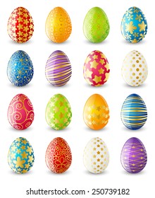 Set of color Easter eggs