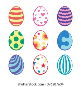 Set of color Easter eggs