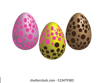 Set of color Easter eggs