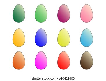 Set of color Easter eggs