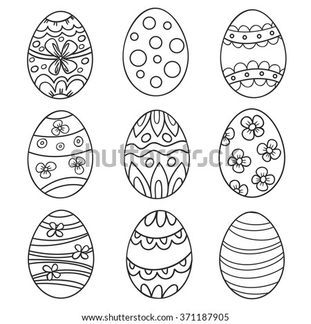 set color easter eggs easter theme stock vector royalty