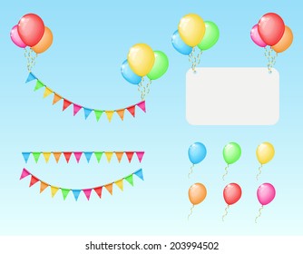 Set of color elements for Birthday