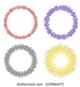 Set Color equalizer isolated on white background. Vector illustration. Pulse music player. Audio wave logo. Vector design element Poster sound wave template visualization signal Illustration eps 10