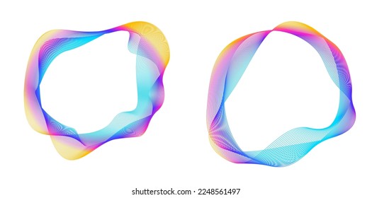 Set Color equalizer isolated on white background. Vector illustration. Pulse music player. Audio wave logo. Vector design element Poster sound wave template visualization signal Illustration eps 10