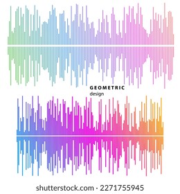Set Color equalizer isolated on white background. Vector illustration. Pulse music player. Audio wave logo. Vector design element Poster sound wave template visualization signal Illustration eps 10