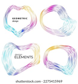 Set Color equalizer isolated on white background. Vector illustration. Pulse music player. Audio wave logo. Vector design element Poster sound wave template visualization signal Illustration eps 10