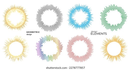 Set Color equalizer isolated on white background. Vector illustration. Pulse music player. Audio wave logo. Vector design element Poster sound wave template visualization signal Illustration eps 10