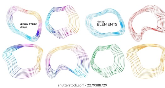 Set Color equalizer isolated on white background. Vector illustration. Pulse music player. Audio wave logo. Vector design element Poster sound wave template visualization signal Illustration eps 10