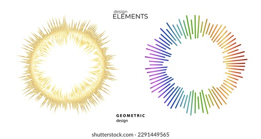 Set Color equalizer isolated on white background. Vector illustration. Pulse music player. Audio wave logo. Vector design element Poster sound wave template visualization signal Illustration eps 10