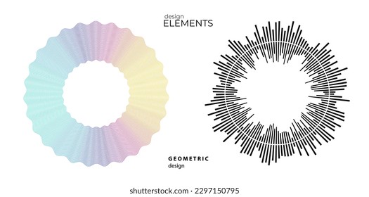 Set Color equalizer isolated on white background. Vector illustration. Pulse music player. Audio wave logo. Vector design element Poster sound wave template visualization signal Illustration eps 10