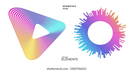 Set Color equalizer isolated on white background. Vector illustration. Pulse music player. Audio wave logo. Vector design element Poster sound wave template visualization signal Illustration eps 10