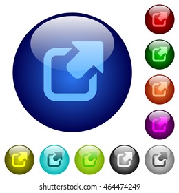 Set of color export glass web buttons.