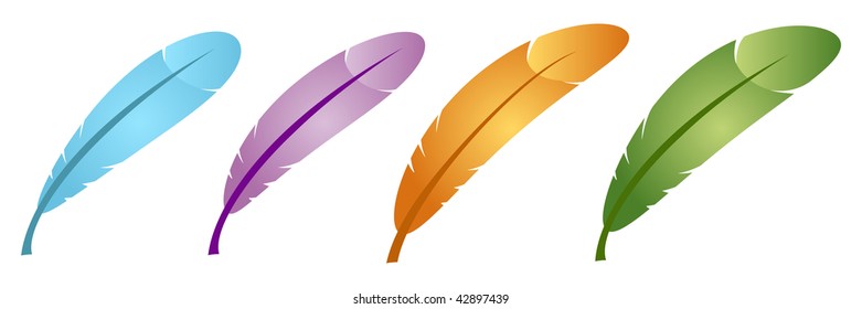 set of color feather in vector mode