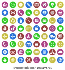 Set of color flat apps icons for mobile and web. vector illustration on white background.
