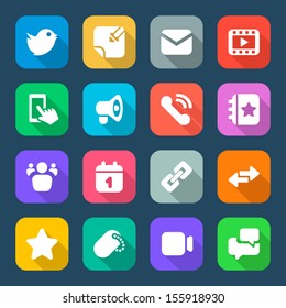 set color flat icons for social networks