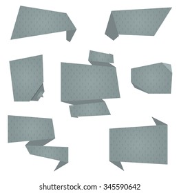 Set of color flat paper banners in the form of strips with different texture