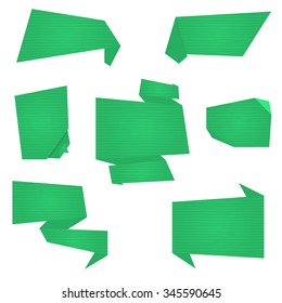 Set of color flat paper banners in the form of strips with different texture