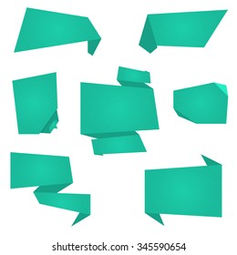 Set of color flat paper banners in the form of strips with different texture