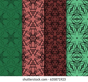 set of color floral ornament. modern pattern. seamless vector illustration. for interior design, textile, wallpaper