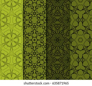 set of color floral ornament. modern pattern. seamless vector illustration. for interior design, textile, wallpaper
