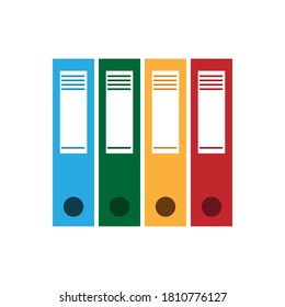 set of color folders for documents. Stock vector illustration isolated on a white background. Flat style

