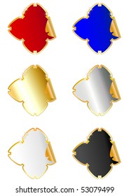 Set of color framework as stickers and labels, vector illustration