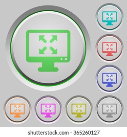 Set of color Fullscreen view sunk push buttons.