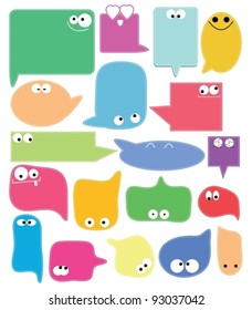 Set of color funny labels over white, vector