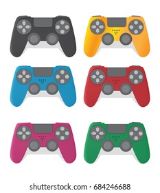 Set of color gamepads,game console, vector image,