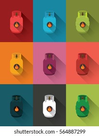 Set of color gas boilers