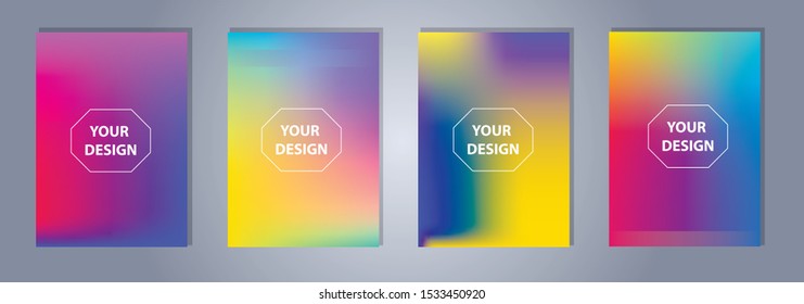 Set of color geometric background. Vector illustration template. Background for banner, flyer, business card, poster, wallpaper, brochure, smartphone screen, mobile app
