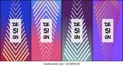 Set of color geometric background. Vector illustration template. Background for banner, flyer, business card, poster, wallpaper, brochure, smartphone screen, mobile app