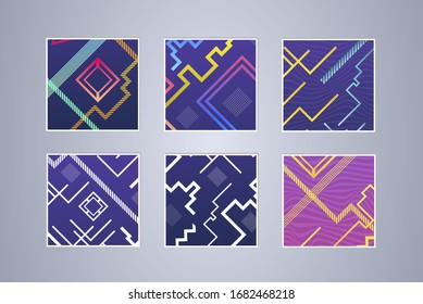 Set of color geometric background. Vector illustration template. Background for banner, flyer, business card, poster, wallpaper, brochure, smartphone screen, mobile app