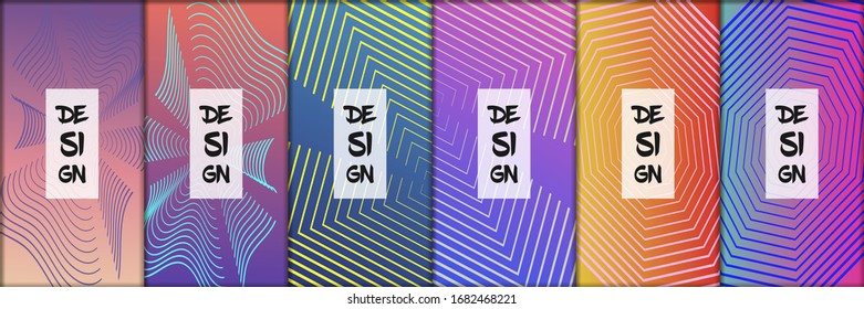 Set of color geometric background. Vector illustration template. Background for banner, flyer, business card, poster, wallpaper, brochure, smartphone screen, mobile app