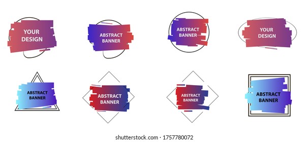 Set of color geometric background. Vector illustration template. Background for banner, flyer, business card, poster, wallpaper, brochure, smartphone screen, mobile app