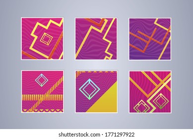 Set of color geometric background. Vector illustration template. Background for banner, flyer, business card, poster, wallpaper, brochure, smartphone screen, mobile app